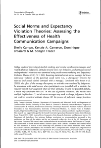 Social Norms and Expectancy Violation Theories