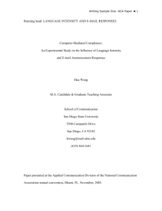 Running head: LANGUAGE INTENSITY AND E