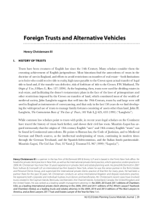 Foreign Trusts and Alternative Vehicles