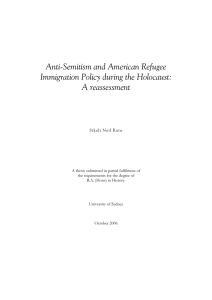 Anti-Semitism and American Refugee Immigration Policy during the