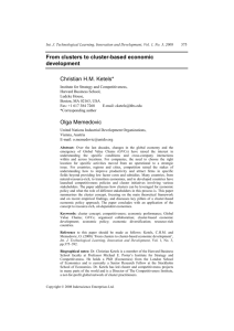 From clusters to cluster-based economic development