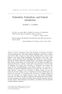 Federalists, Federalism, and Federal Jurisdiction