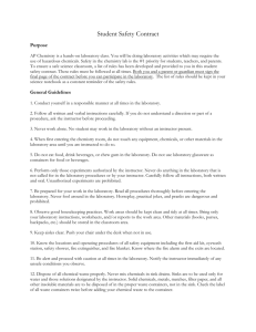 Flinn Scientific's Student Safety Contract