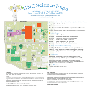 UNC Science Expo schedule and map