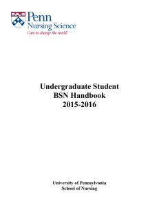 BSN Handbook 2015-2016 - University of Pennsylvania School of