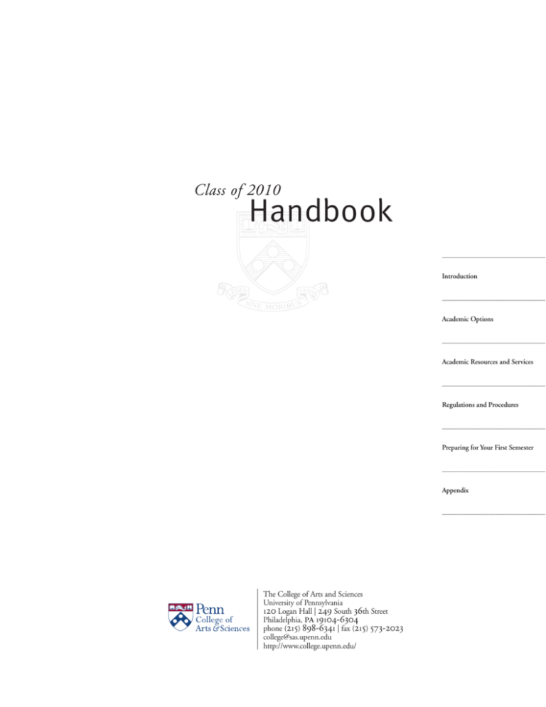 Handbook College Of Arts And Sciences