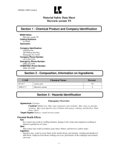 Material Safety Data Sheet Mercuric acetate TS Section 1