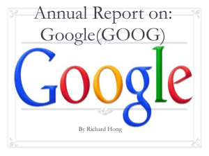 Annual Report on: Google(GOOG)