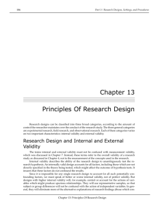 Chapter 13 Principles Of Research Design