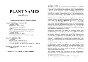 plant names - National Botanic Garden of Ireland