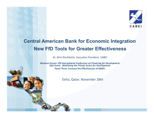 New FfD Tools for Greater Effectiveness Central American Bank for