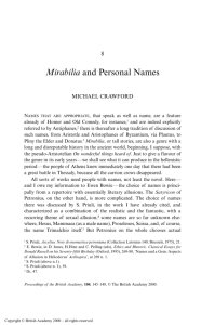 Mirabilia and Personal Names