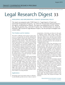 TCRP Legal Research Digest 33 - Transportation Research Board
