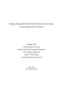 Earnings Management with the help of historical cost accounting: