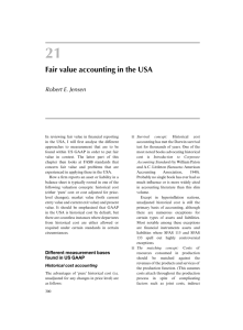 Fair value accounting in the USA