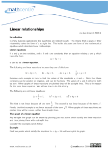 Linear relationships