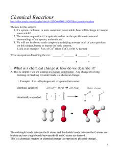 Chemical Reactions - USC Upstate: Faculty