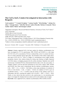 The CuCl2/Al2O3 Catalyst Investigated in Interaction with Reagents