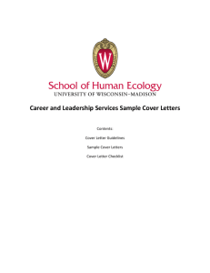 Career and Leadership Services Sample Cover Letters