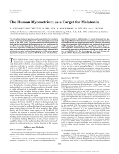 The Human Myometrium as a Target for Melatonin