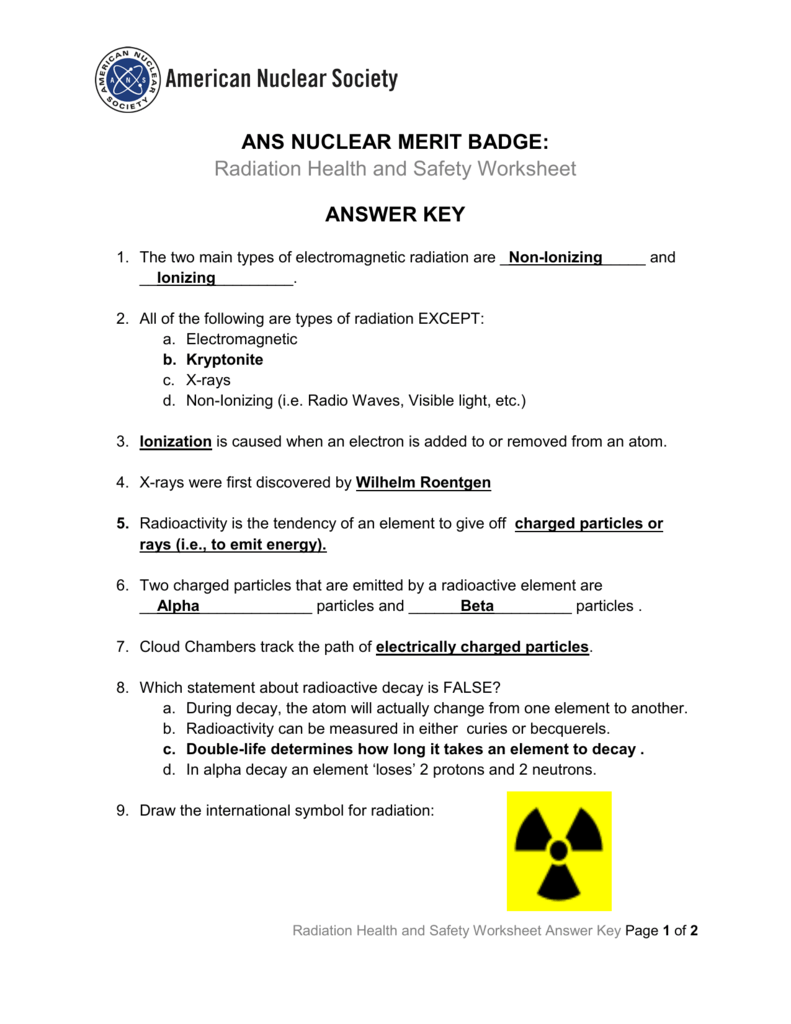 Radioactive Decay Worksheet Answers