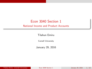 Econ 3040 Section 1 - National Income and