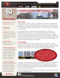 UNIFICATIONof HR PAYROLL