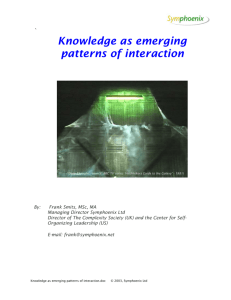 Knowledge as emerging patterns of interaction
