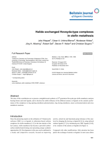 Halide exchanged Hoveyda-type complexes in olefin metathesis