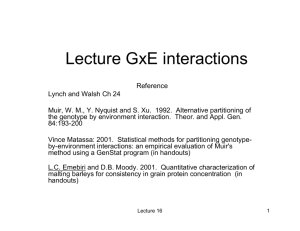Lecture GxE interactions