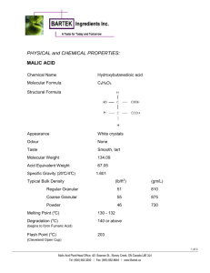 PHYSICAL and CHEMICAL PROPERTIES - Malic July08