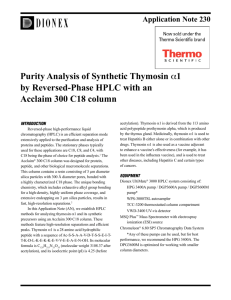 Purity Analysis of Synthetic Thymosin a1 by Reversed
