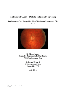 Health Equity Audit – Diabetic Retinopathy Screening