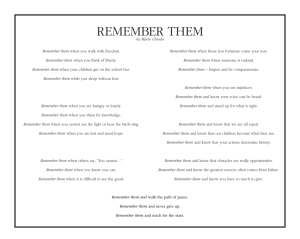 Artist Poem - Remember Them