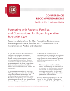 Partnering with Patients, Families, and Communities