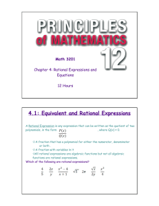 4.1: Equivalent and Rational Expressions