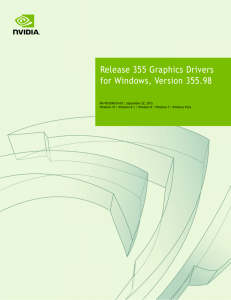 Release 355 Graphics Drivers for Windows, Version 355.98