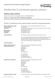 Toluidine blue O concentrate (aqueous solution) Safety data sheet
