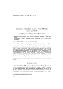 Structure formation in urea-formaldehyde resin synthesis