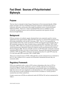 Fact Sheet: Sources of Polychlorinated Biphenyls