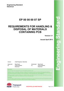 Requirements for Handling and Disposal of Material containing PCB
