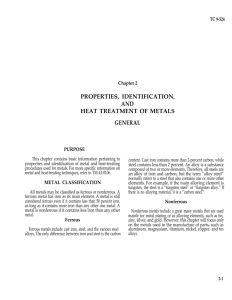 Properties, Identification, and Heat Treatment of Metals