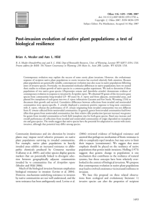 Post-invasion evolution of native plant populations: a test of