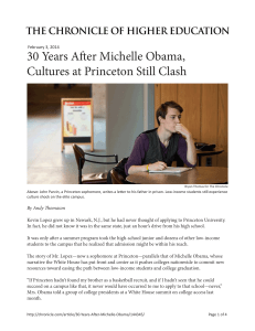 30 Years After Michelle Obama, Cultures at Princeton Still