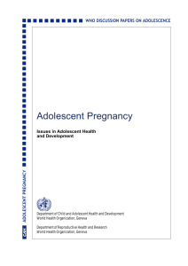 Adolescent Pregnancy - World Health Organization