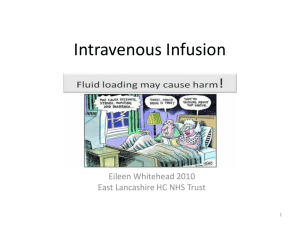Intravenous Infusion - Department of Undergraduate Education at