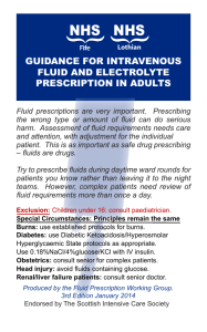guidance for intravenous fluid and electrolyte prescription in adults