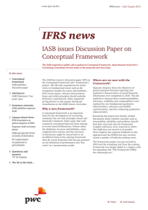 IFRS news: IASB issues Discussion Paper on Conceptual