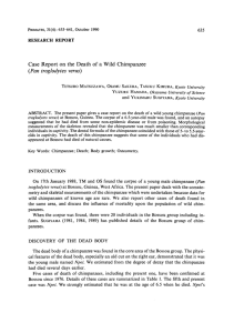 Case report on the death of a wild chimpanzee ( <Emphasis Type