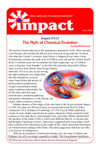 The Myth of Chemical Evolution - The Institute for Creation Research